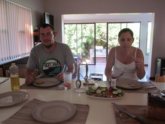 Greg and Lolz enjoying fresh fried fish