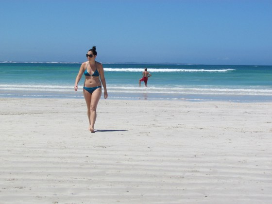 Lollz after a swim in the azure waves