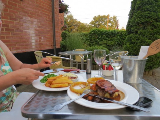 Lambs liver for me, chicken for Linda