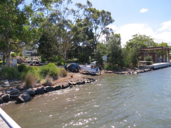 A small boat about to launch
