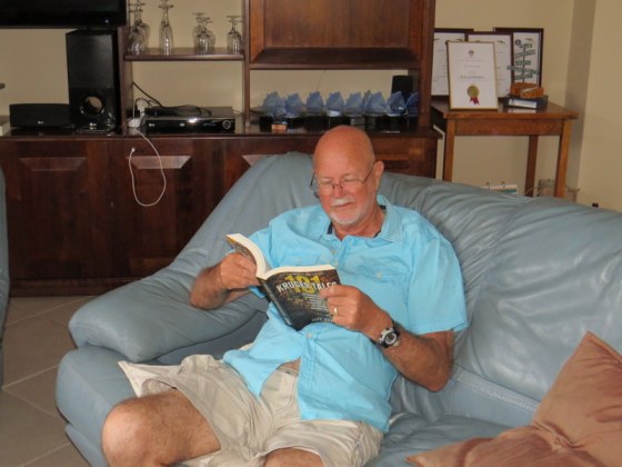 Grandpa already reading a Kruger story