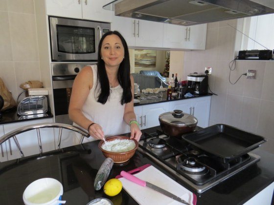 Lolz making tsatsiki for the Greek Lamb