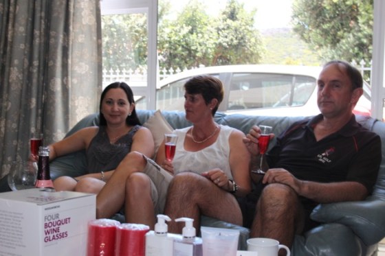 Drinking pink chamagne