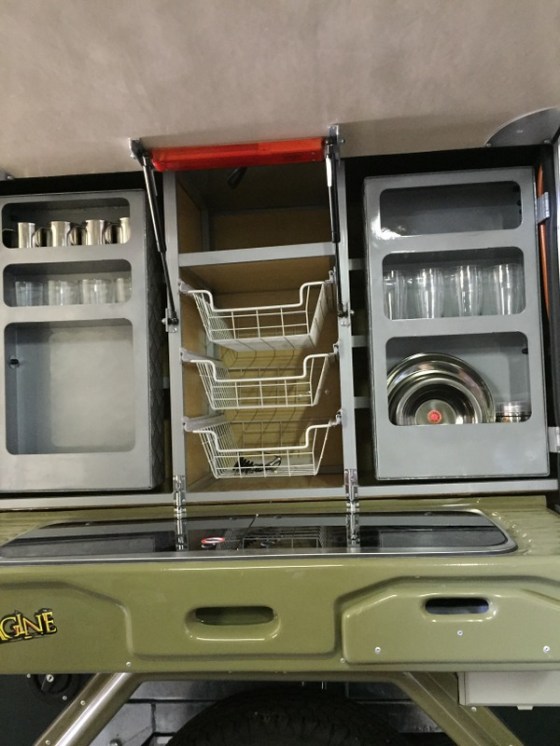 The kitchen is on the outside