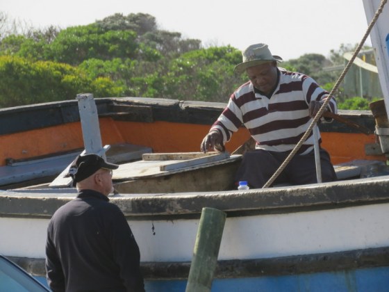 Earl chatting to a local fisherman