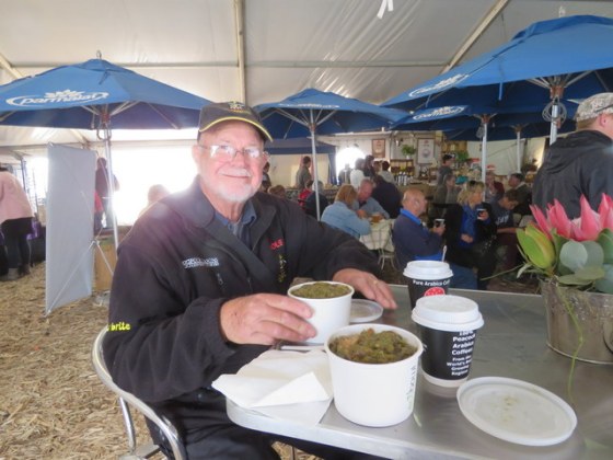 Earl looking horrified at the size of the portion