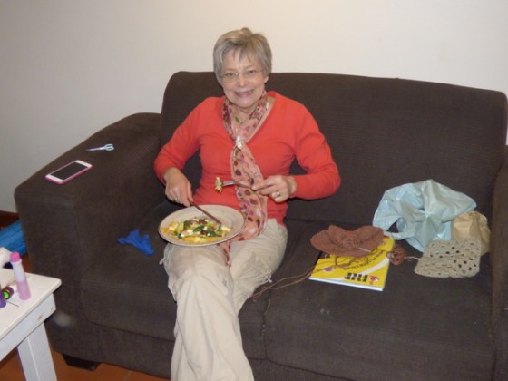 Me eating Banting Pizza