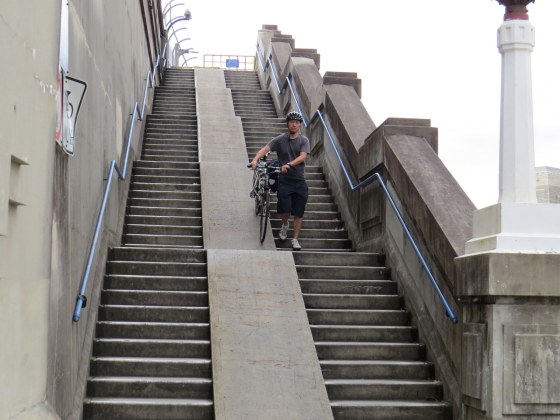 398 Cyclist coming off the bridge